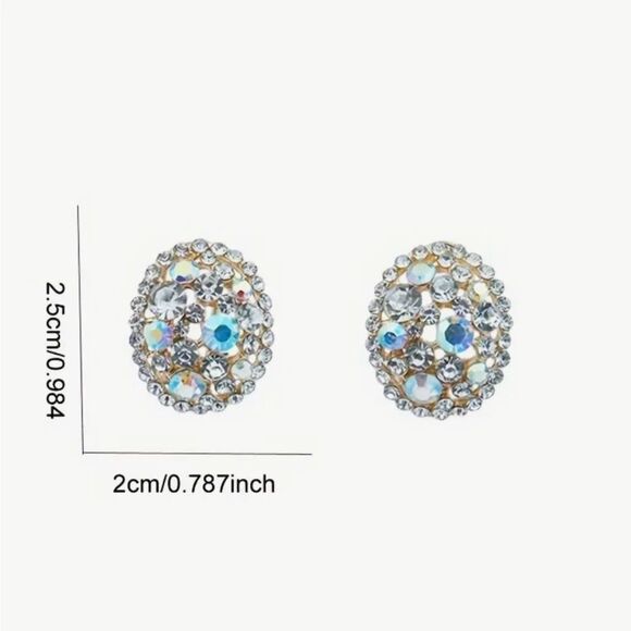 ✨ New crystal & rhinestone SPARKLING ✨ cluster earrings ✨ - Picture 5 of 8